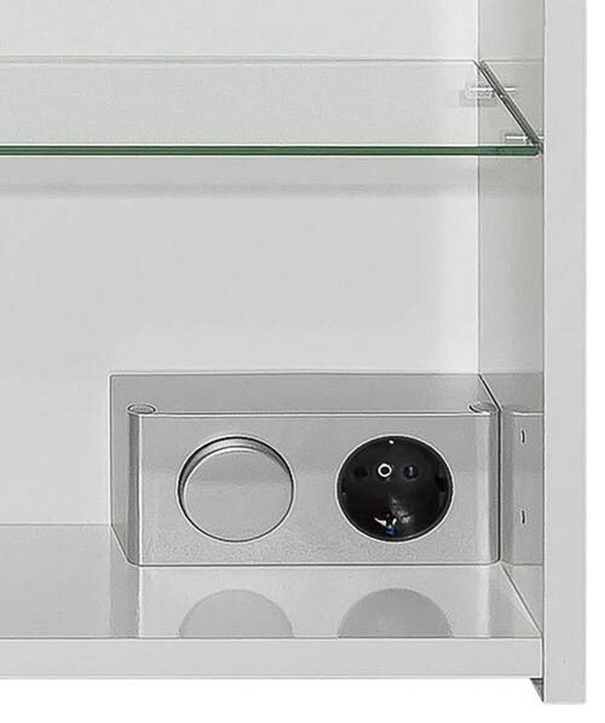 Spiegelschrank Profil 900 Weiß 3-türig - Silberfarben, MODERN, Glas/Holzwerkstoff (90/72,3/16cm) - MID.YOU