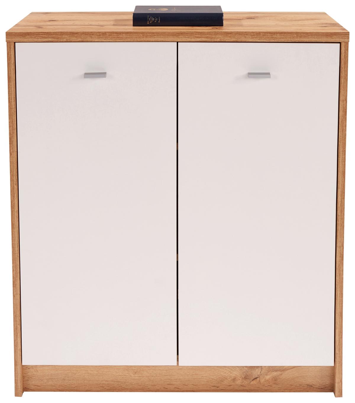 Comodă 4-You - alb/culoare lemn stejar, Modern, material pe bază de lemn (74/85,4/34,6cm) - Modern Living