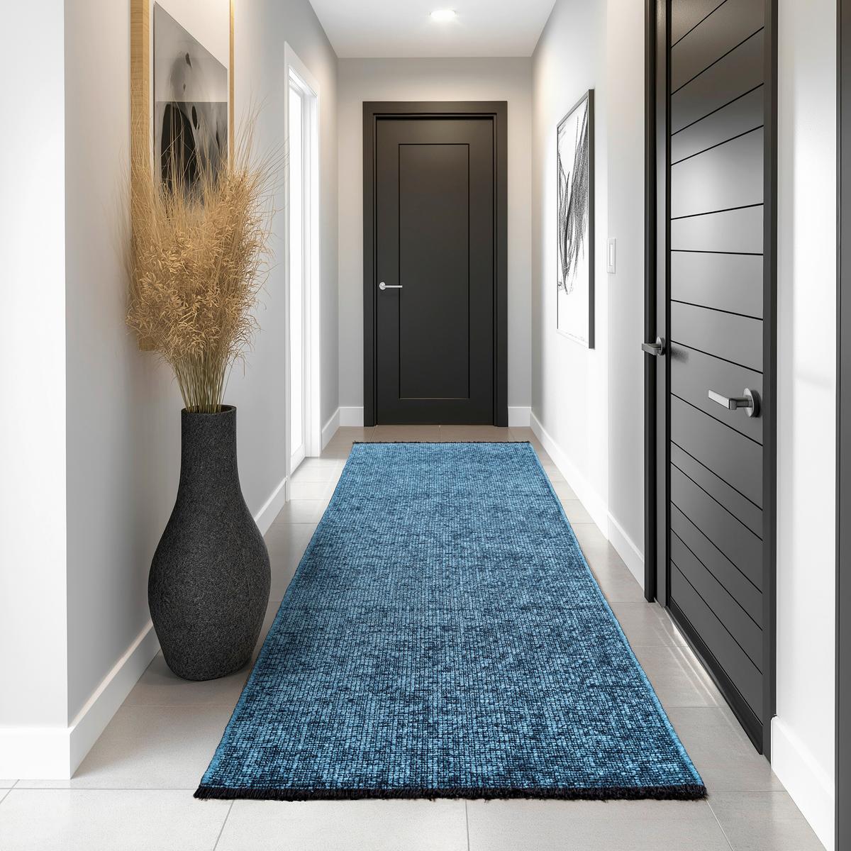 Ravno Tkana Preproga Space, Modra, 80x150cm - modra, Konvencionalno, tekstil (80/150cm) - Novel