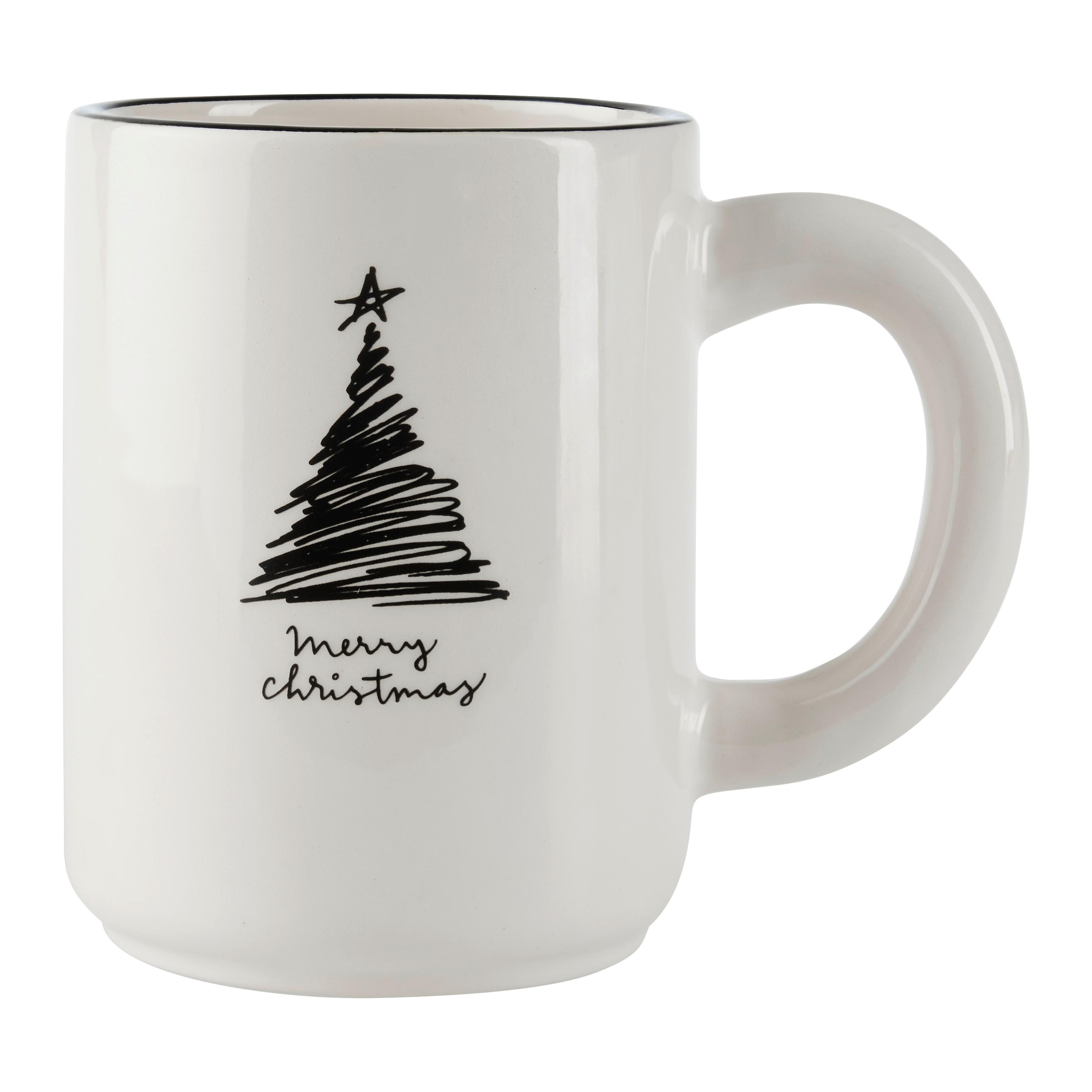 Kaffeebecher Tree Schwarz/Weiss - Weiss/Schwarz, Konventionell, Keramik (8,5/11,2cm) - Modern Living