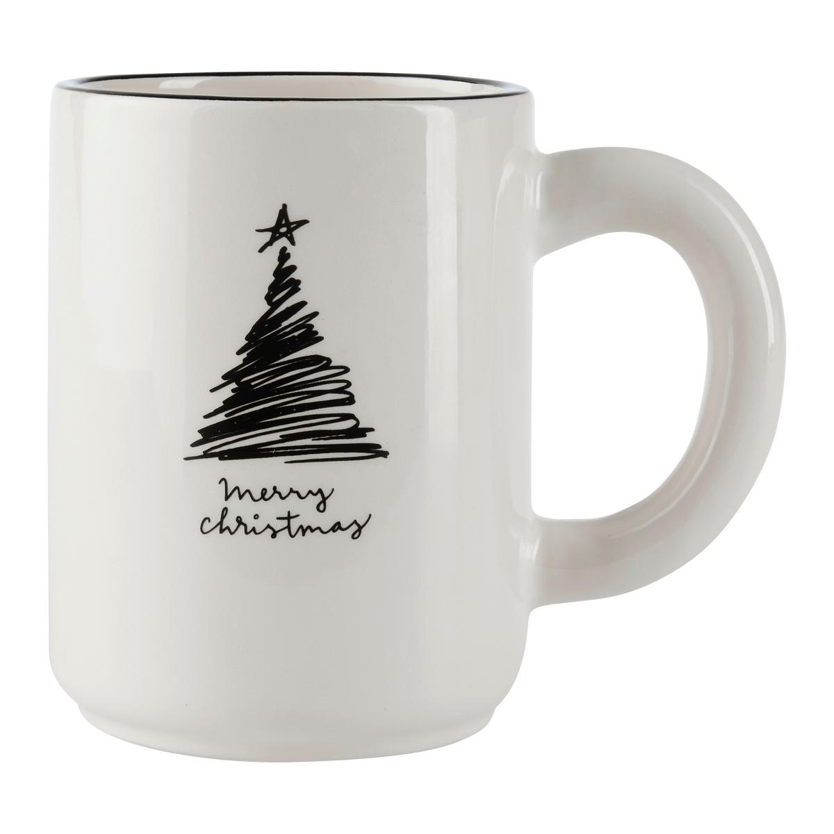 Kaffeebecher Tree Schwarz/Weiss - Weiss/Schwarz, Konventionell, Keramik (8,5/11,2cm) - Modern Living
