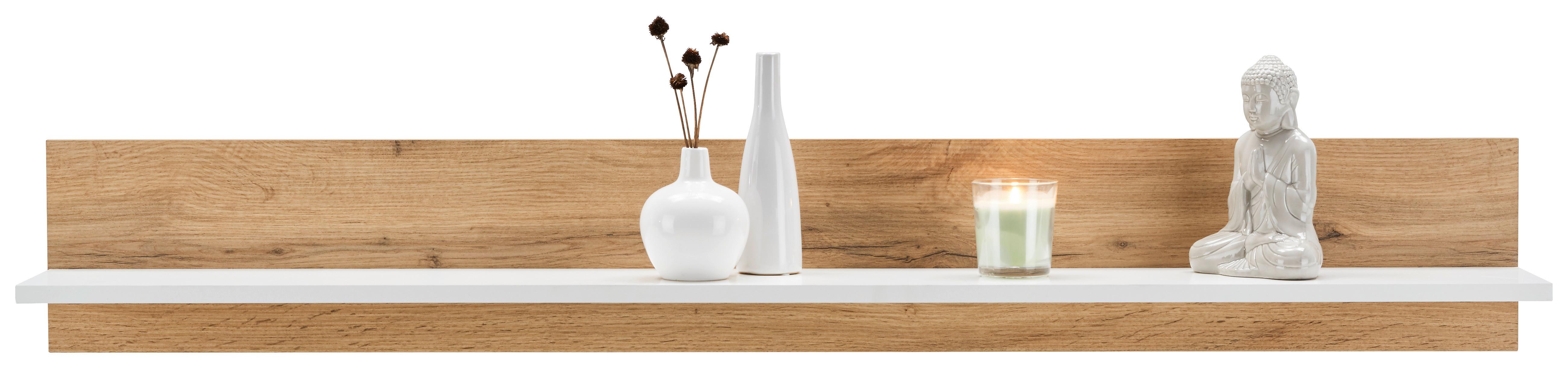 Wandboard Luca in Eichefarben - Weiss/Eichefarben, Konventionell, Holzwerkstoff (138/22/22cm) - Mömax