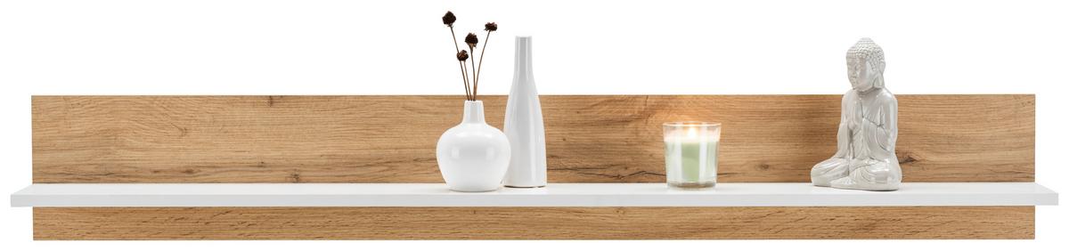 Wandboard Luca in Eichefarben - Weiss/Eichefarben, Konventionell, Holzwerkstoff (138/22/22cm) - Mömax