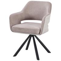 Armlehnstuhl Vanessa Beige - Beige/Schwarz, MODERN, Textil/Metall (61/84.5/60cm) - Mömax