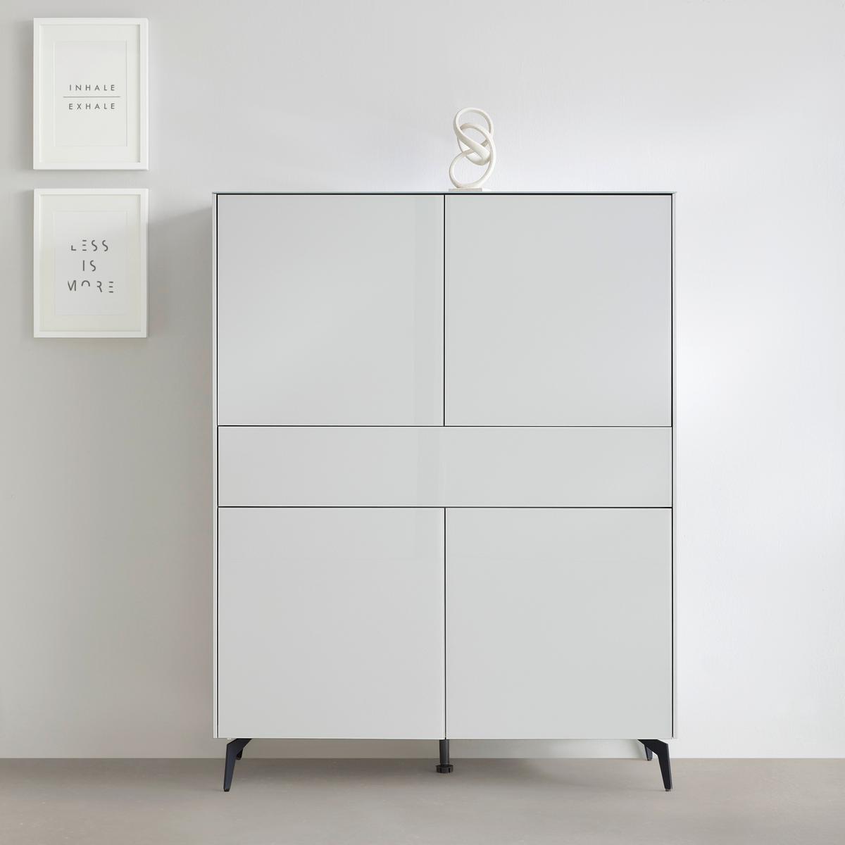 Highboard Silverstone Grau - Schwarz/Grau, MODERN, Glas/Holzwerkstoff (121/145/42cm) - Premium Living