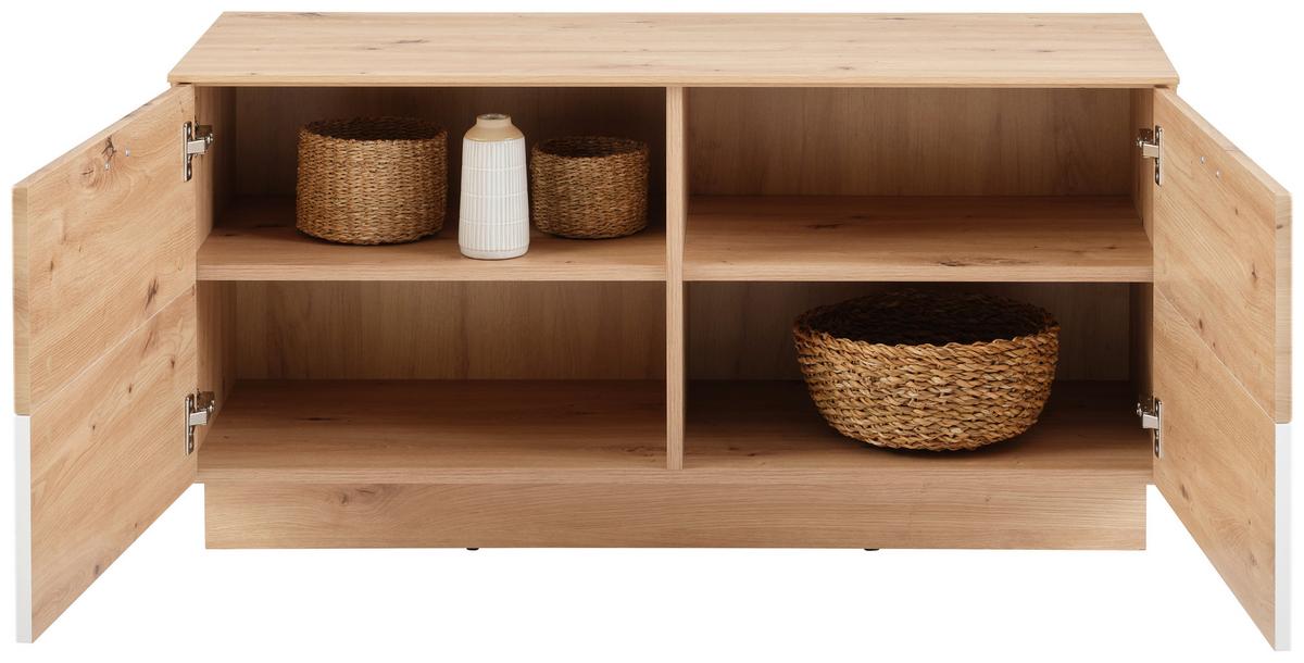 Klupa Tonale - bijela/hrast Artisan, Konvencionalno, drvni materijal/plastika (106,5/53,6/40cm) - Modern Living