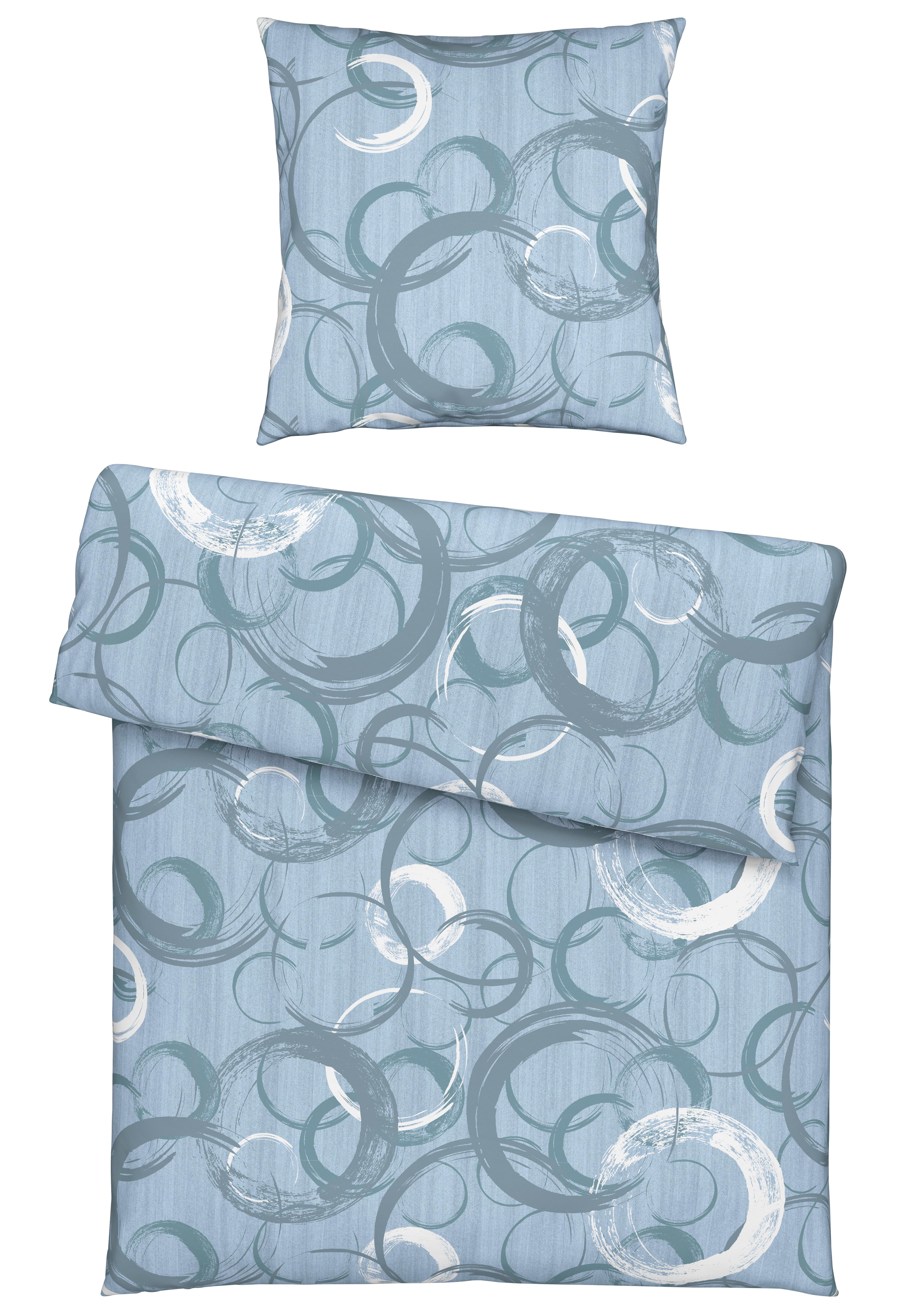 Bettwäsche New Circles Blau ca. 135x200cm - Blau, Textil (135/200cm) - Modern Living