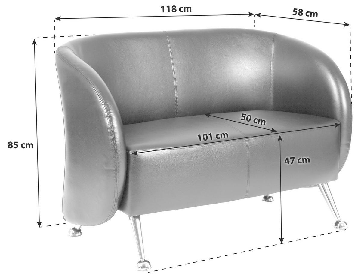 Dvosed Lucia, Bela - barve kroma/bela, Moderno, kovina/tekstil (118/85/58cm) - MID.YOU