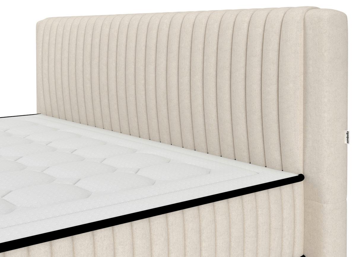 Bett Elena Creme ca. 200x200cm - Creme, KONVENTIONELL, Holz/Holzwerkstoff (200/200cm) - Sembella