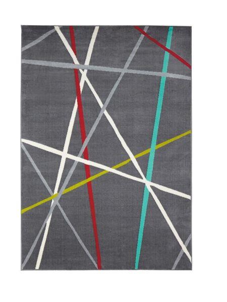 Webteppich FLASH 500 - Dunkelgrau/Multicolor, Textil (100/150cm) - Modern Living