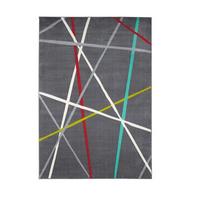 Webteppich FLASH 500 - Dunkelgrau/Multicolor, Textil (100/150cm) - Modern Living