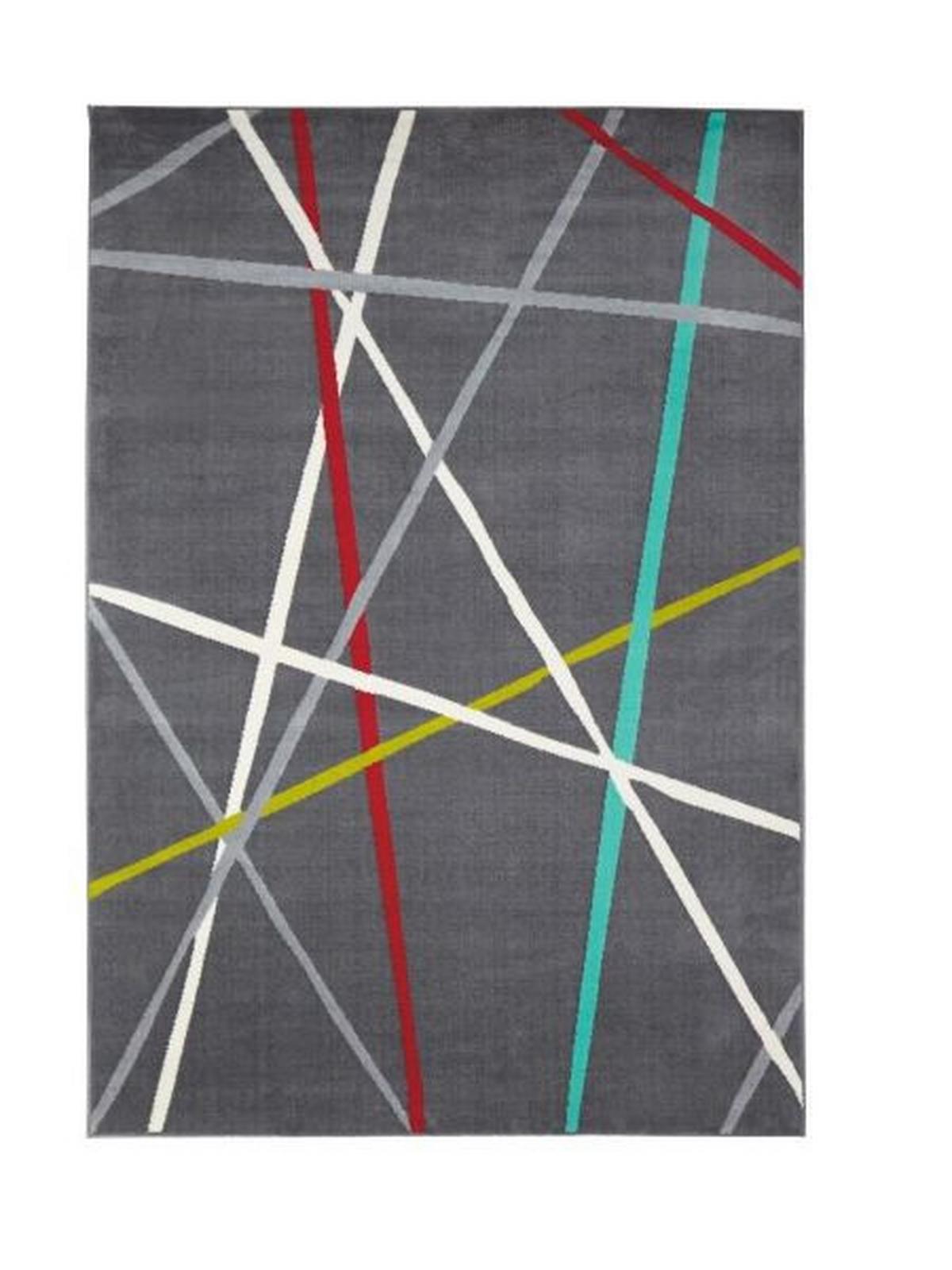 Webteppich FLASH 500 - Dunkelgrau/Multicolor, Textil (100/150cm) - Modern Living