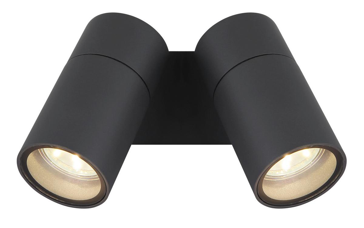 AUSSENLEUCHTE 3209-2 - Klar/Anthrazit, Design, Glas/Kunststoff (15/10,5/11,8cm) - Globo