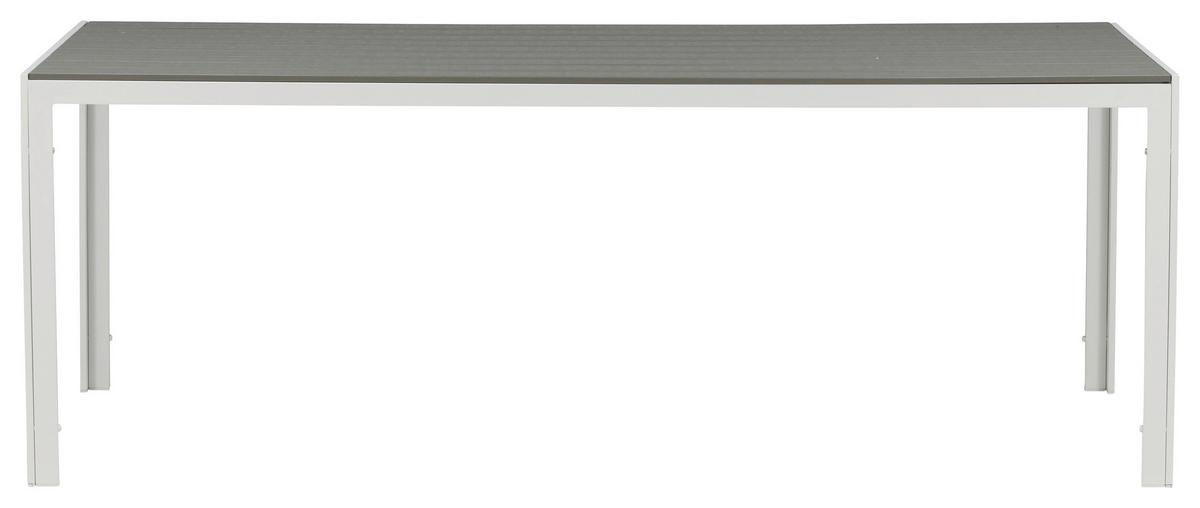 Gartentisch Break ca. 205x90x75 cm Grau/Weiß - Weiß/Grau, KONVENTIONELL, Metall (205/90/75cm) - Gardenson