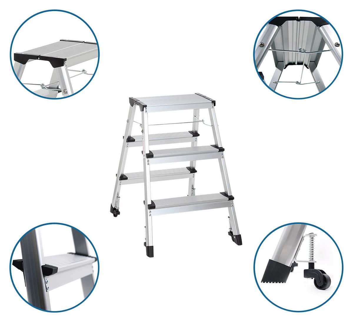 Zložljiva Lestev Solid Iv, Aluminij - barve aluminija, Basics, kovina (43/67/21cm) - MID.YOU