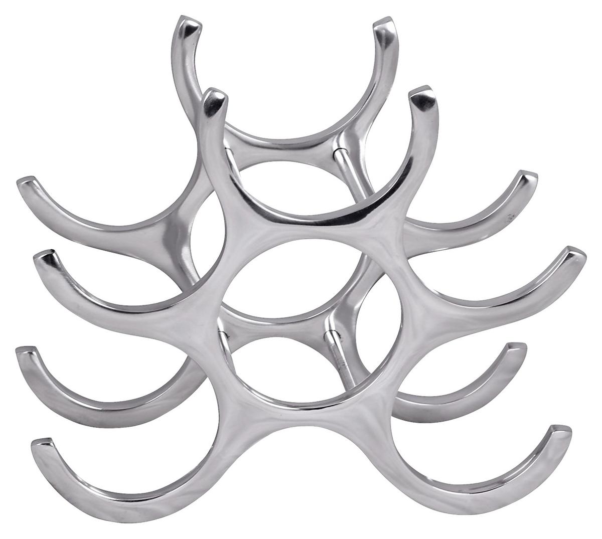 Weinregal Aluminium Alufarben ca. 29x24x14cm - Alufarben, MODERN, Metall (29/24/14cm) - MID.YOU