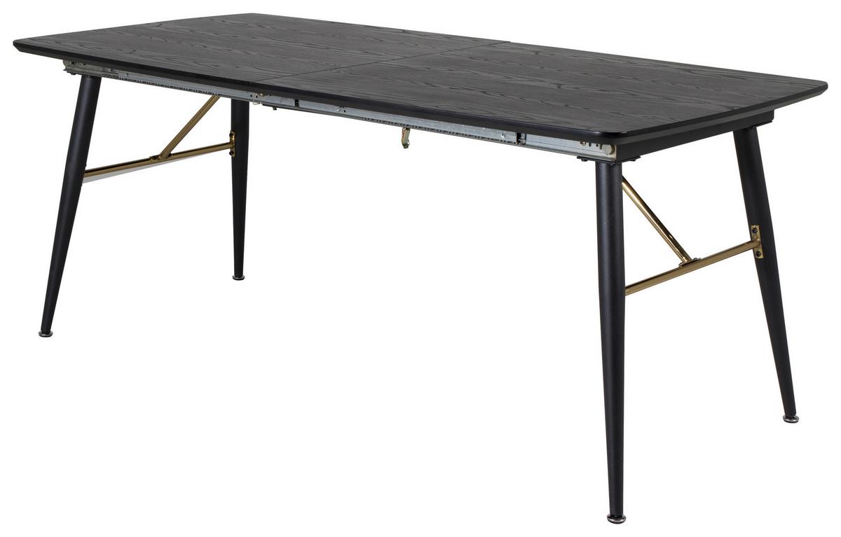 ESSTISCH GOLD - Schwarz, Design, Holzwerkstoff/Metall (180/85/75cm) - Livetastic