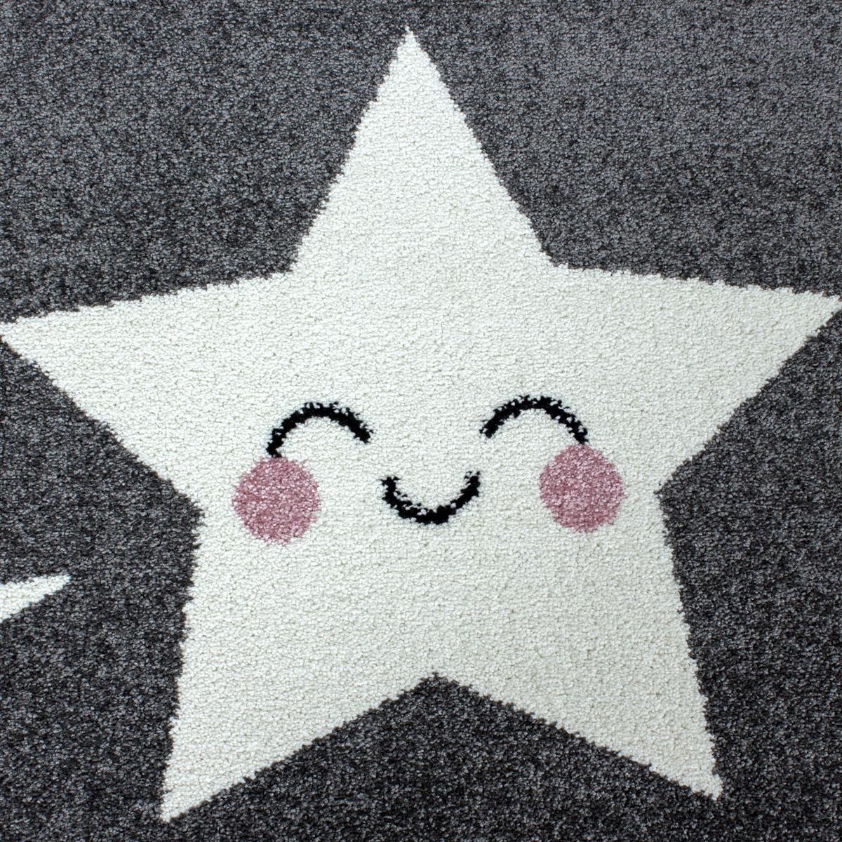 Kinderteppich Kids Grau/Weiß Ø ca. 120cm - Weiß/Grau, Trend, Textil (120cm)