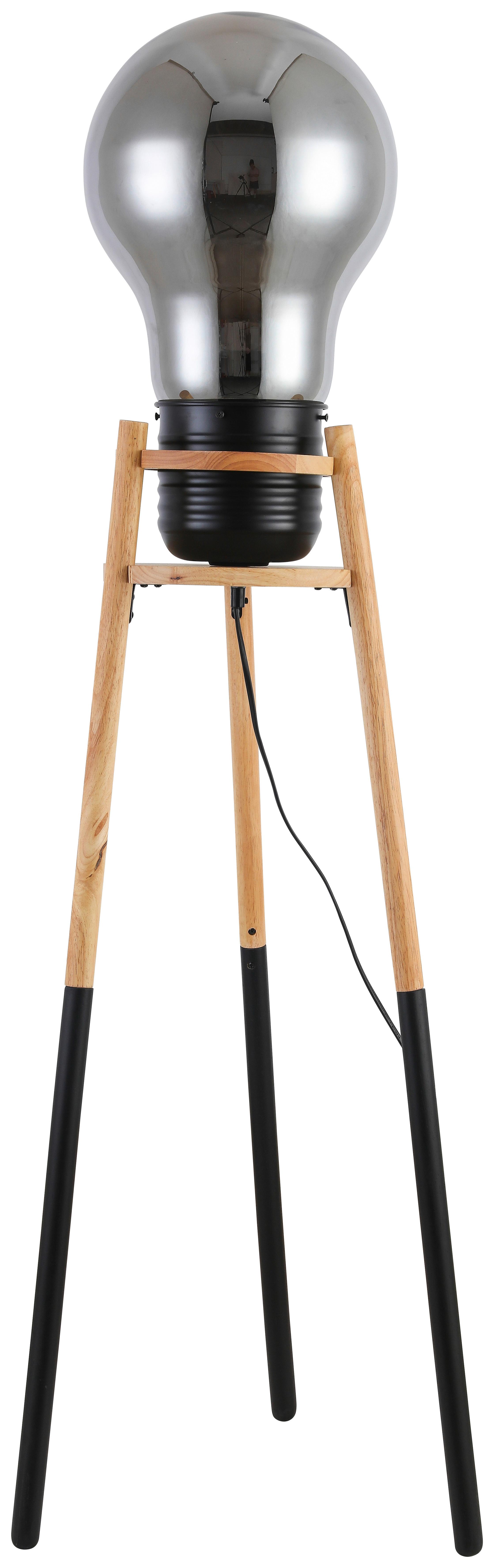 Állólámpa Bekka - natúr színű/fekete, Modern, Üveg/fém (37/33/132cm) - Bessagi Home