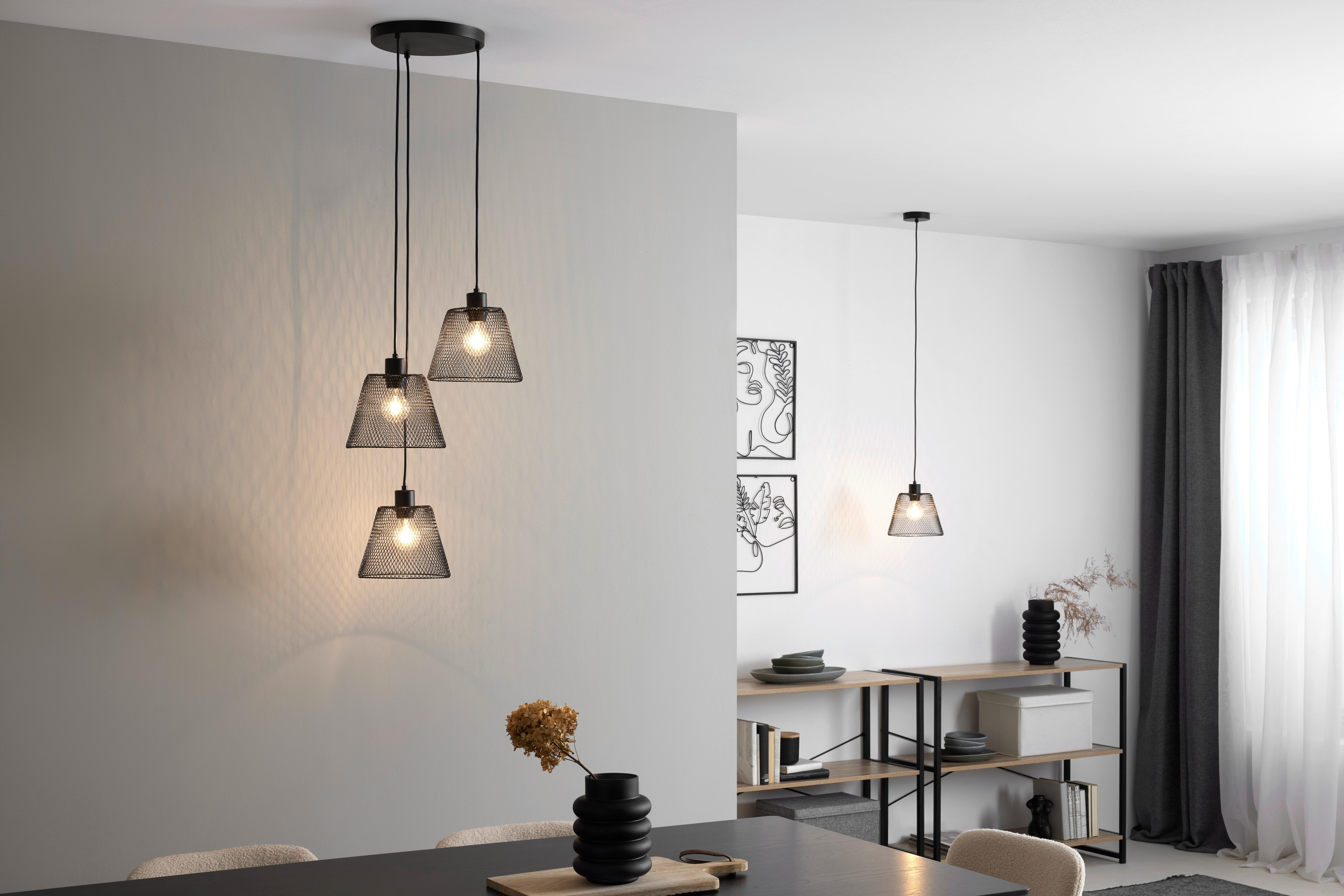 Lampă suspendată YLVIE - negru, Modern, plastic/metal (20/120cm) - Based