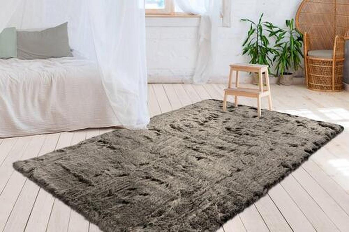 Fellteppich Tender - Braun/Olivgrün, Design, Textil (160/230cm) - Kayoom