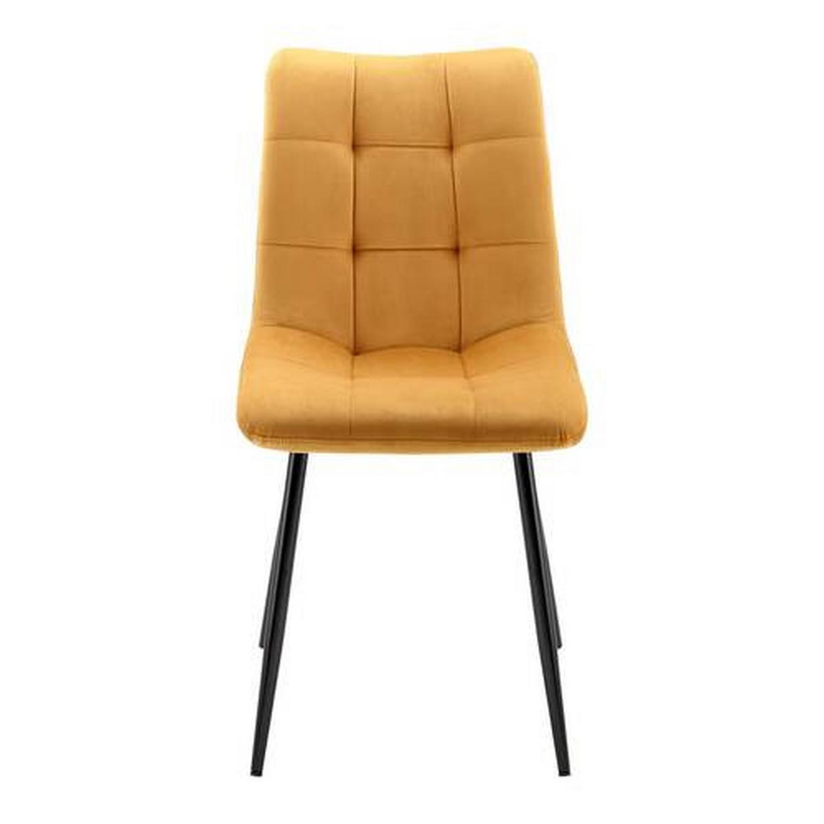 Stol Suri, Rumena, Žamet - rumena/črna, Moderno, kovina/tekstil (46/87/59cm) - Bessagi Home