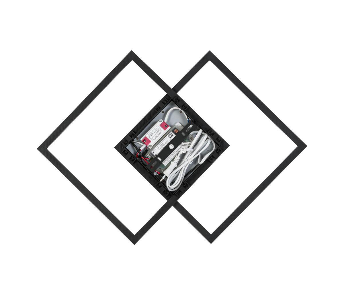 Plafoniera cu LED Vuio - negru, Modern, plastic/metal (59/42/4,5cm) - Mömax
