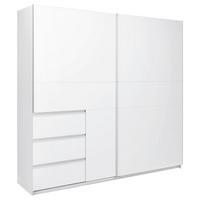 Omara Z Drsnimi Vrati Wilma, Bela - bela, Moderno, kovina/leseni material (215/210/61,5cm) - P & B