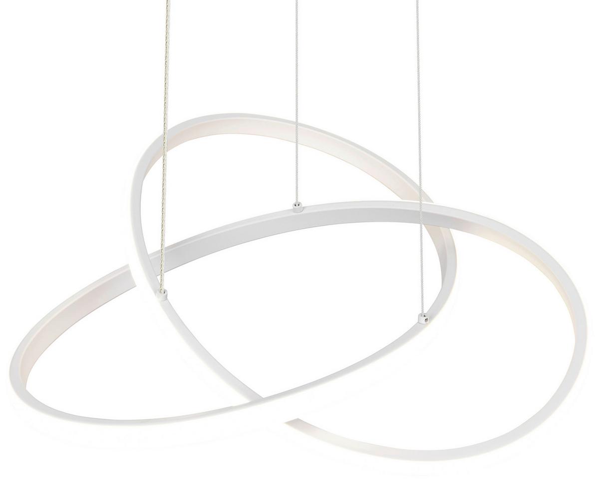 Lampă suspendată cu LED Maximilian - alb, Konventionell, plastic/metal (50/150cm) - Mömax