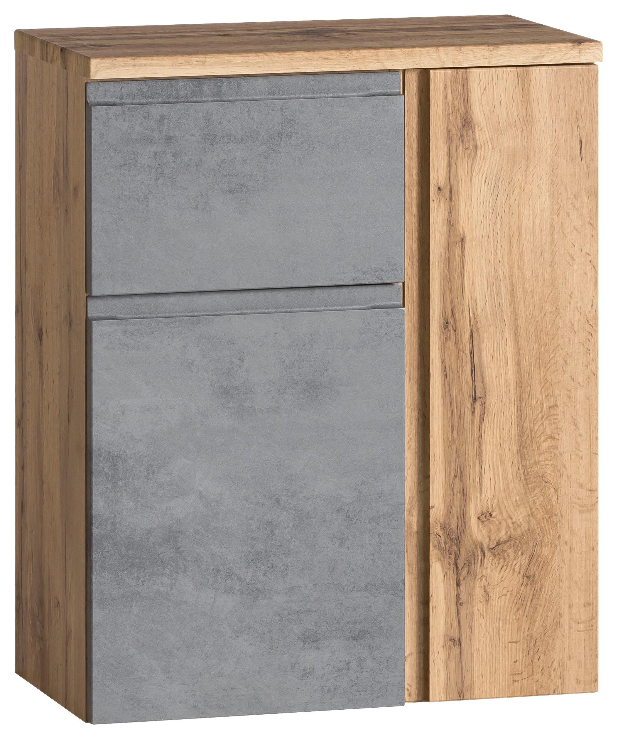 Unterschrank Varese Hellgrau/Eiche - Eiche Wotan/Hellgrau, MODERN, Holzwerkstoff (65/79/35cm) - Held