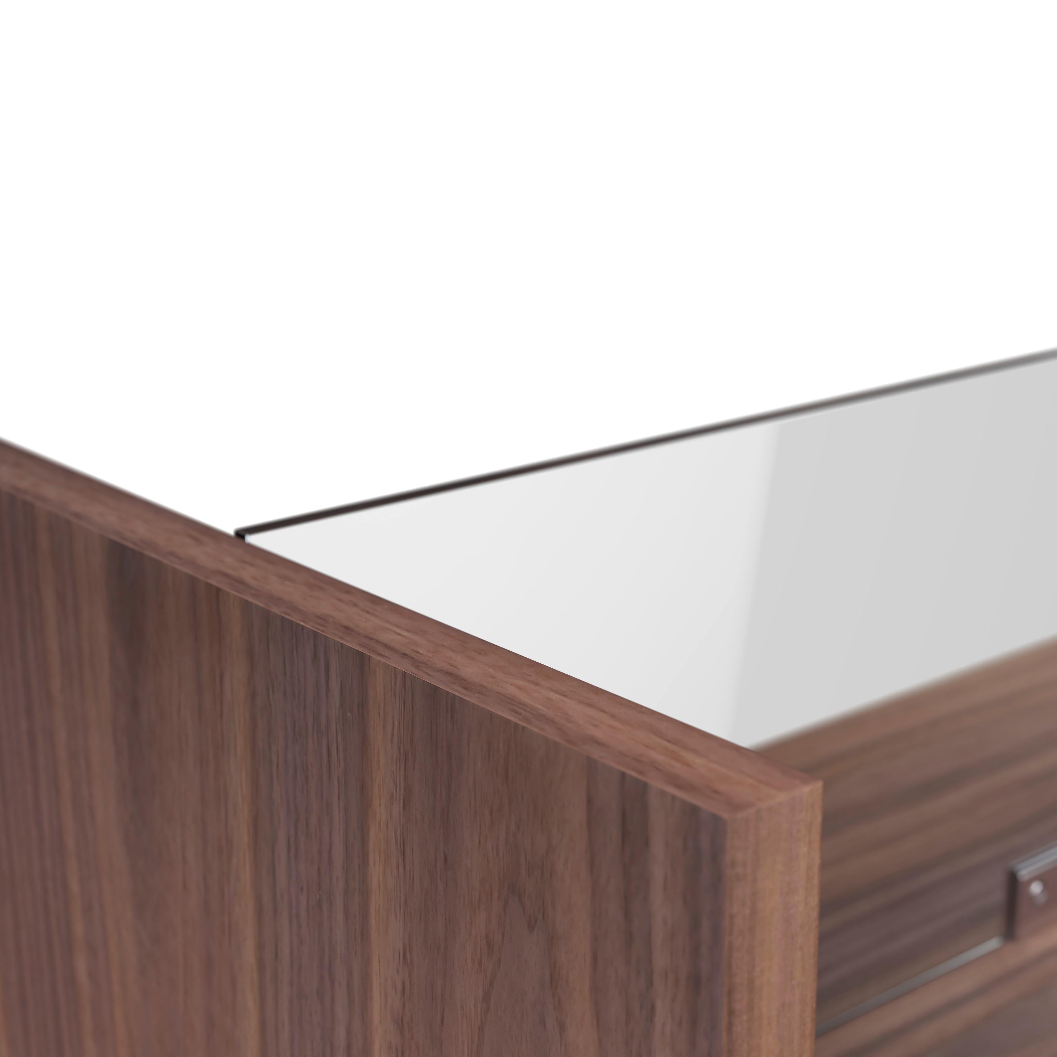 SOFFBORD NAYLA - klar/valnötsfärgad, Modern, trämaterial/trä (110/60/38cm) - Bessagi Home