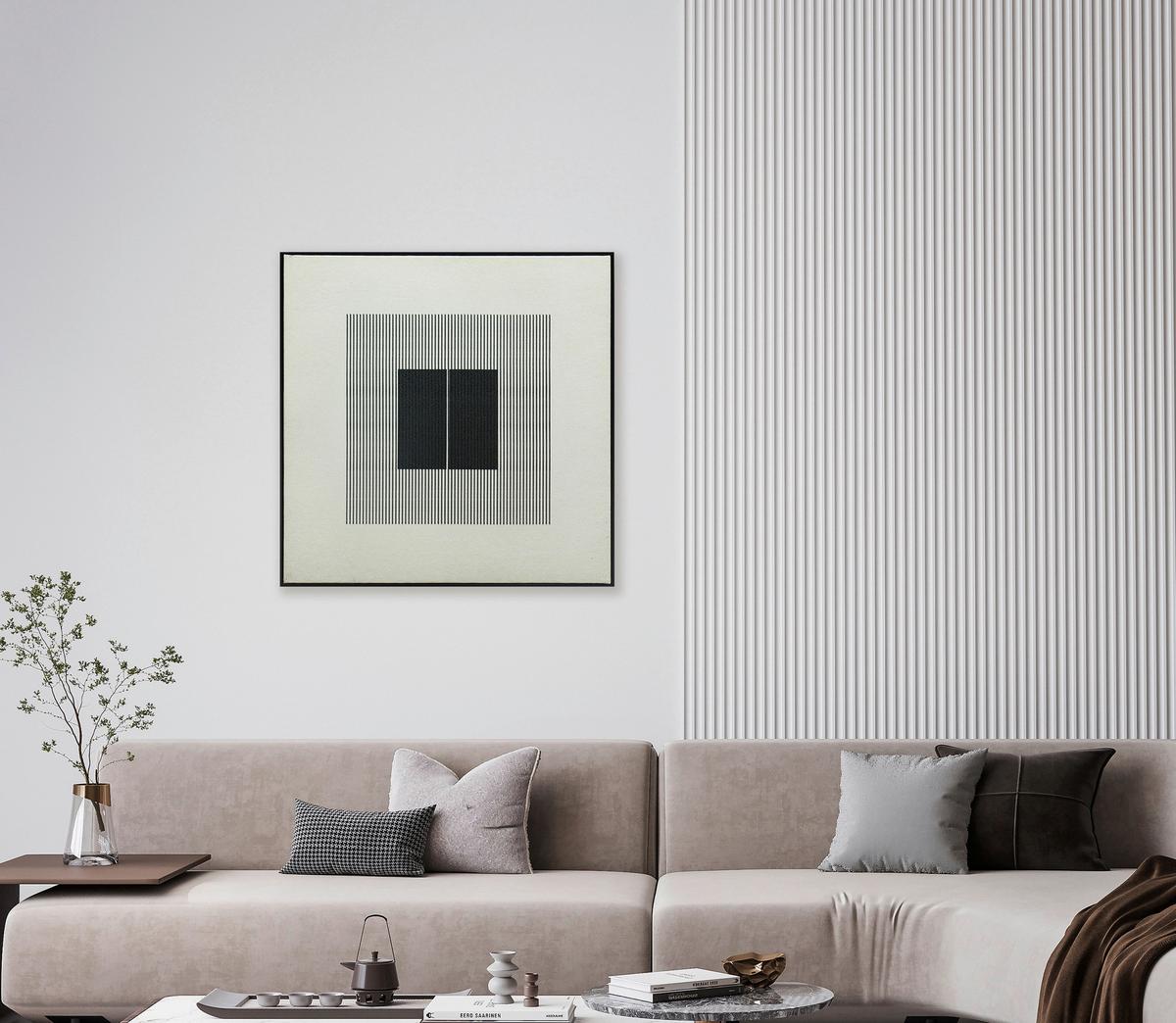 Slika Sa Ramom 100x100cm Zara - bela/crna, Konvencionalno, drvo/tekstil (100/3,5/100cm) - Mömax
