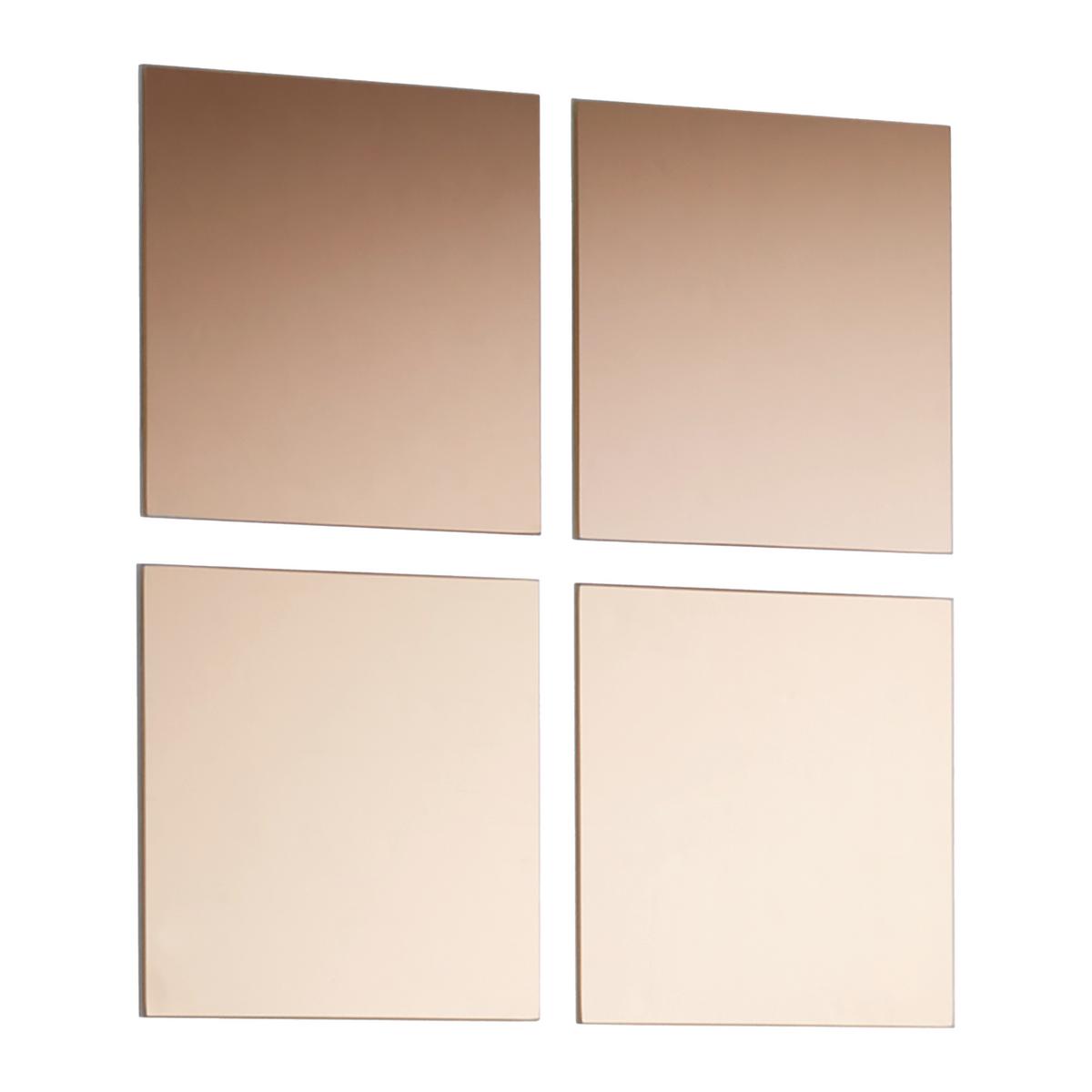 Spiegelfliesenset Tail Bronze 4er Set - Bronzefarben, Basics, Glas (30/30cm) - Mömax