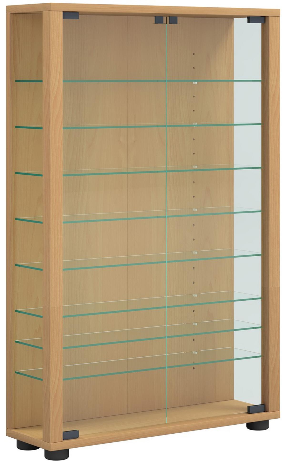 Vitrine Lumo ca. 59x91x18 cm Buche - Buchefarben, MODERN, Glas/Holzwerkstoff (59/91,3/18cm) - MID.YOU