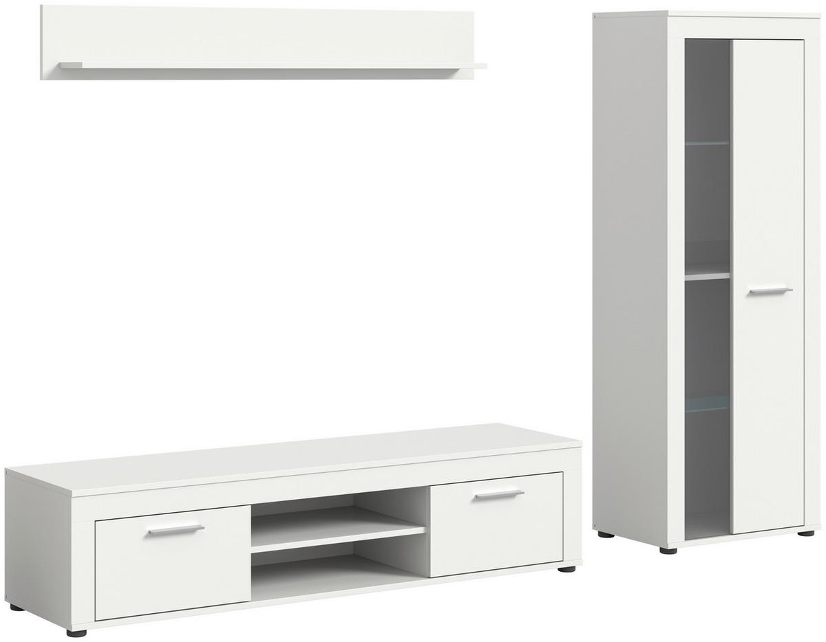 ANSAMBLU MOBILIER CAMERA DE Z JAM - alb, Design, sticlă/material pe bază de lemn (235/159/35cm) - Modern Living
