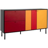 Tálalószekrény Lucca - fekete/többszínű, Design, faalapú anyag/fém (146/81/40cm) - MID.YOU