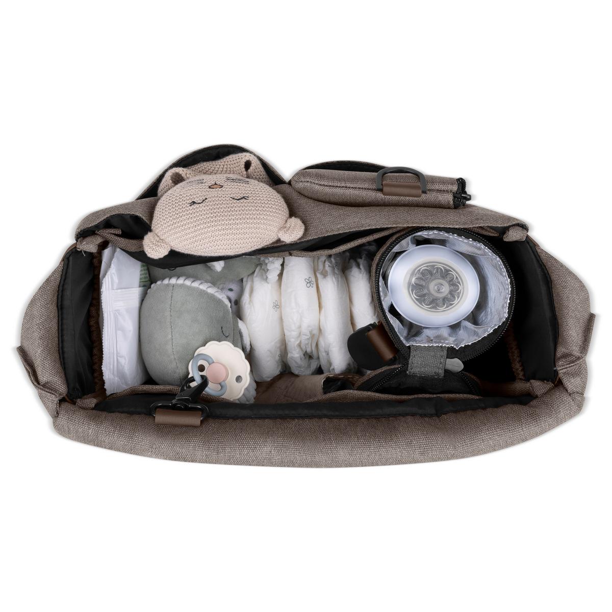 TORBA DO PRZEWIJANIA URBAN - szarobrązowy/brązowy, Basics, tkanina (16/32/29cm) - ABC Design