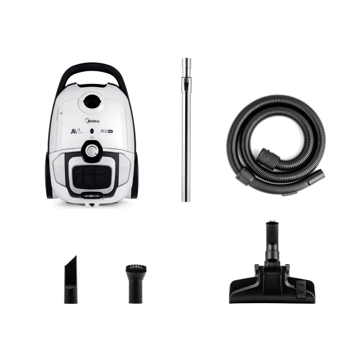 Porzsákos Porszívó Midea - fehér, Modern, műanyag (56/33cm) - Midea