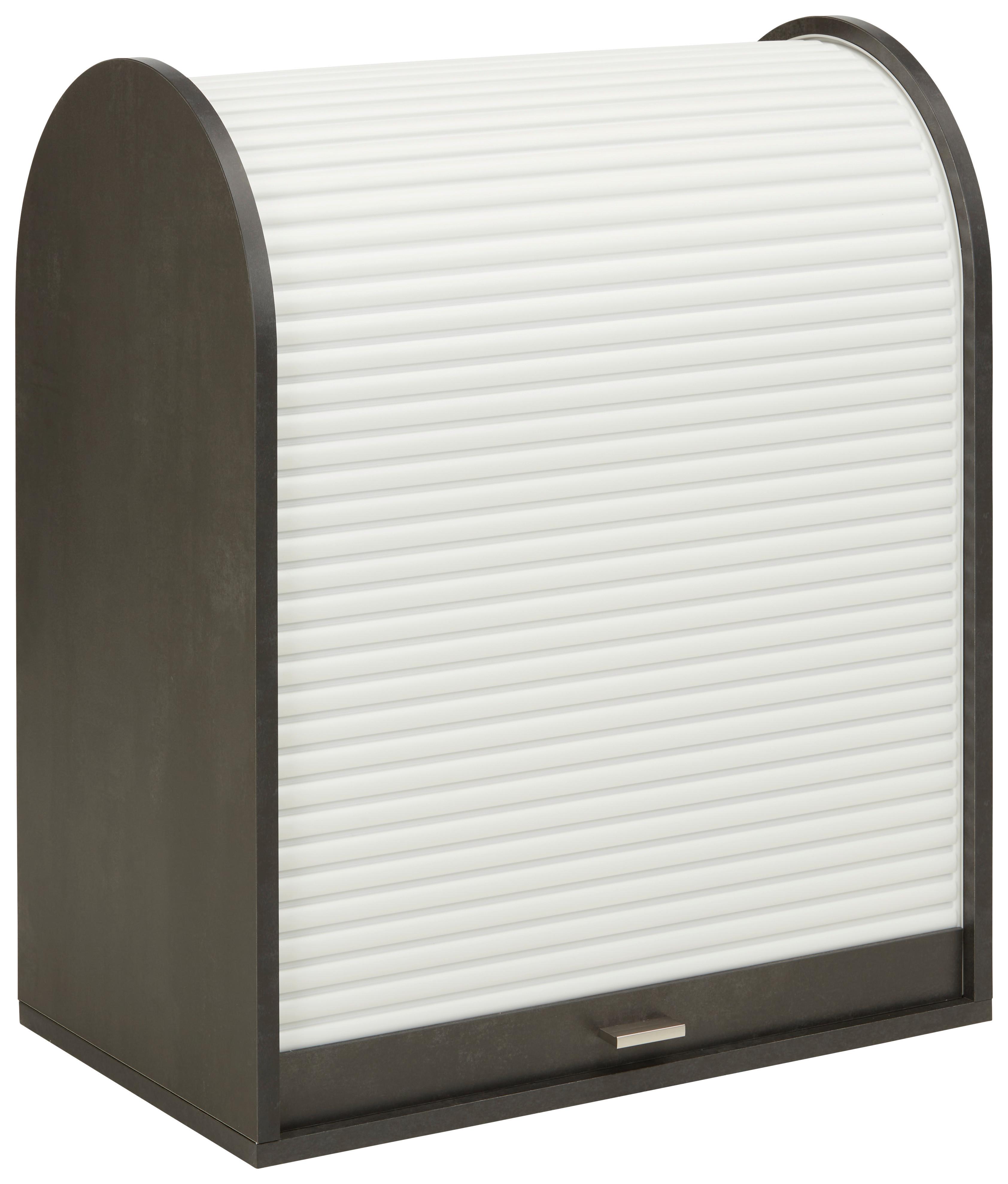 Dulap cu ușă tip rulou Mister Office - alb/negru, Modern, plastic/material pe bază de lemn (69/86/44cm) - Modern Living