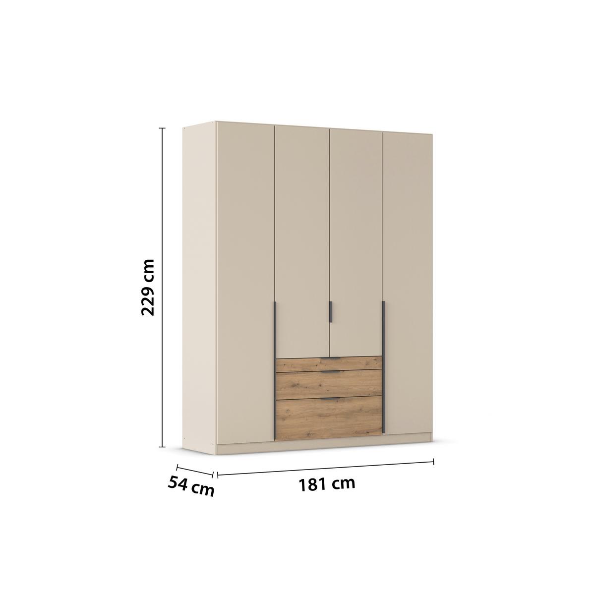 Ormar S Klasičnim Vratima Alabama - boje hrasta/hrast Artisan, Trend, drvni materijal (181/229/54cm) - Modern Living