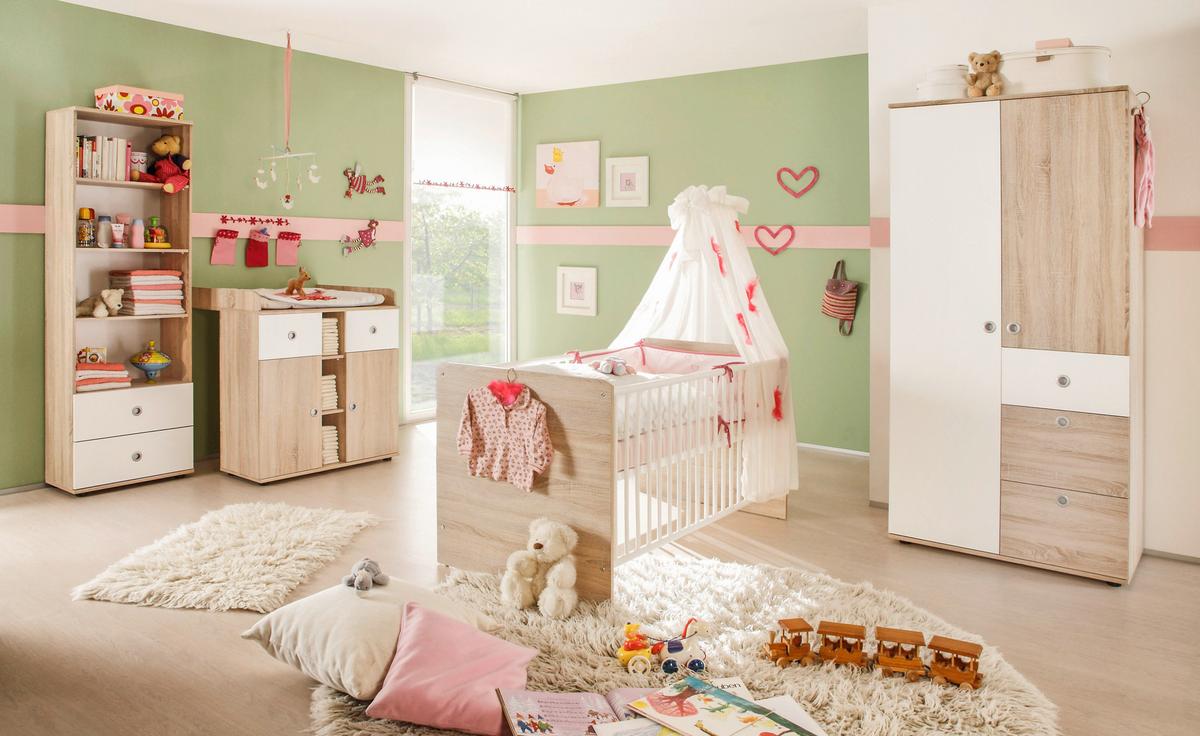 Omara S Klasičnimi Vrati Wiki Baby, Hrast, Bela, Š. 90cm - bela/barve aluminija, Konvencionalno, umetna masa/leseni material (90/191/53cm) - MID.YOU