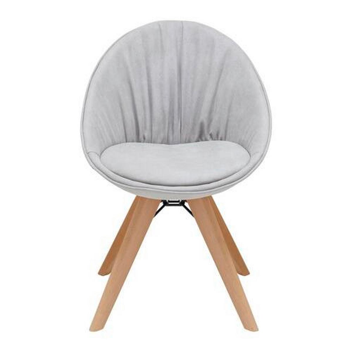 Stuhl Valera Hellgrau Mikrofaser Drehbar Gepolstert - Buchefarben/Hellgrau, MODERN, Holz/Textil (59/79/58,5cm) - Bessagi Home