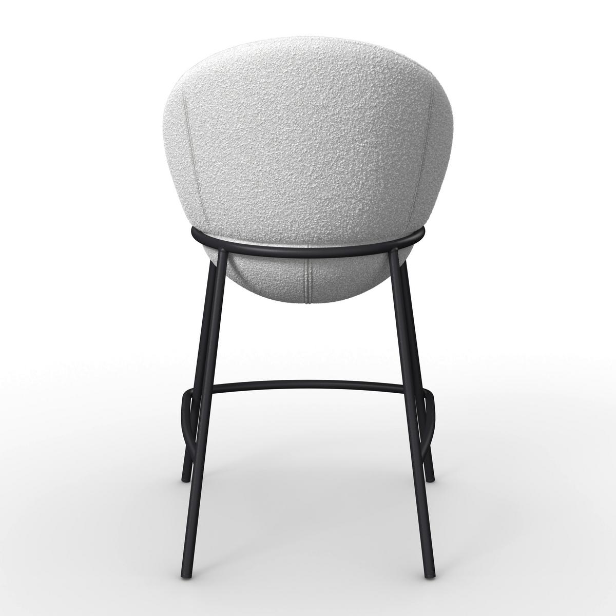 Barhocker Zoa Creme Struktur Gepolstert - Creme/Schwarz, MODERN, Holz/Textil (50/110/58cm) - Bessagi Home
