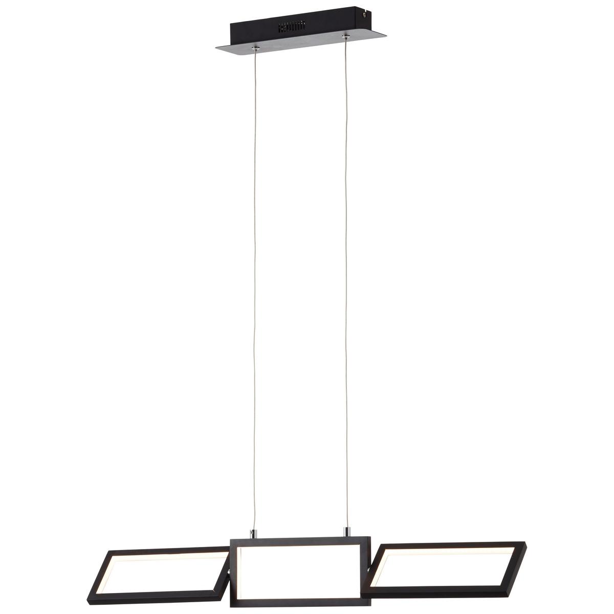 LED-Hängeleuchte Ranut Schwarz max. 34 Watt - Schwarz, Design, Kunststoff/Metall (80,5/12/120cm) - Brilliant