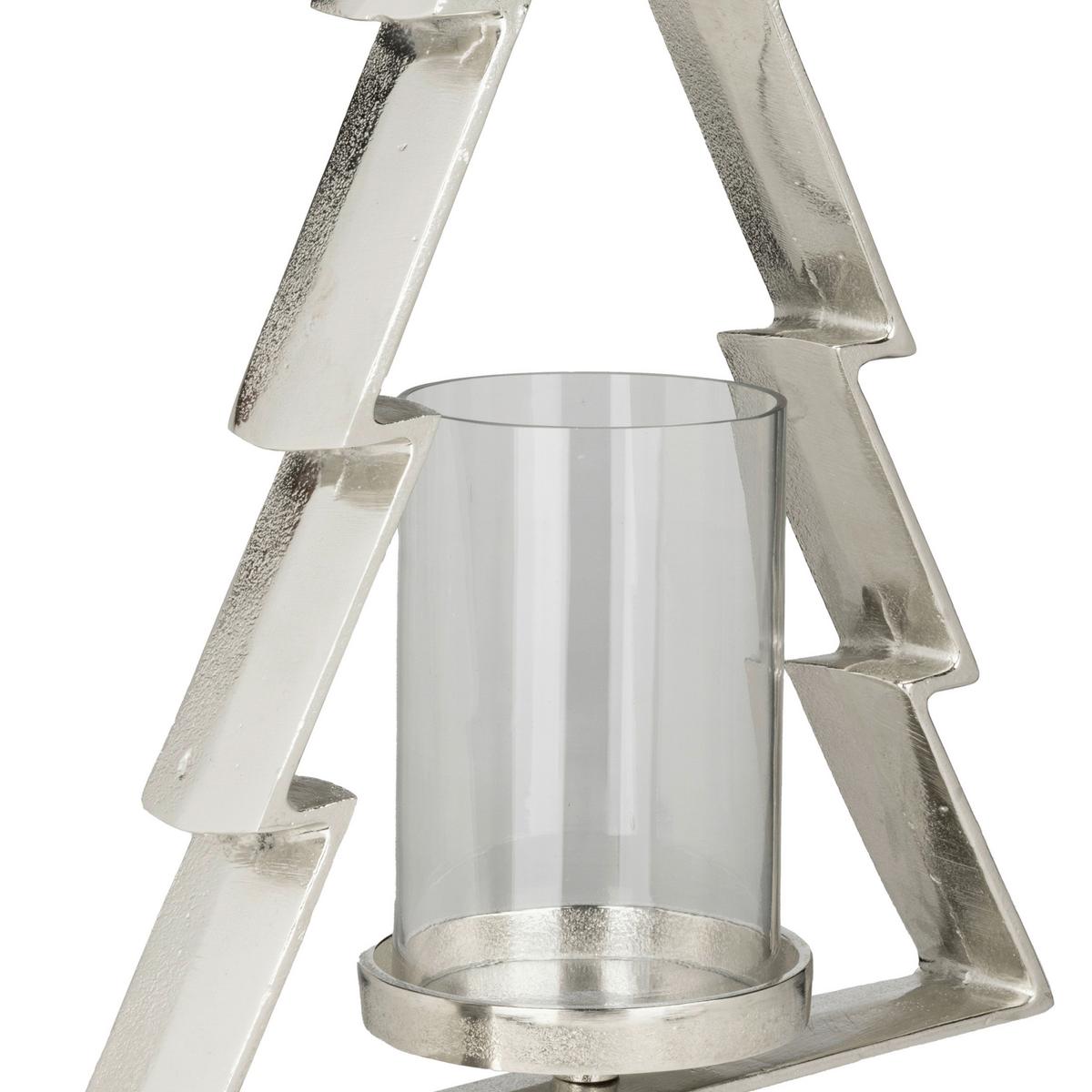Kerzenhalter Mukayle Klar/Chromfarben - Klar/Chromfarben, LIFESTYLE, Glas/Metall (31/11.5/50cm)