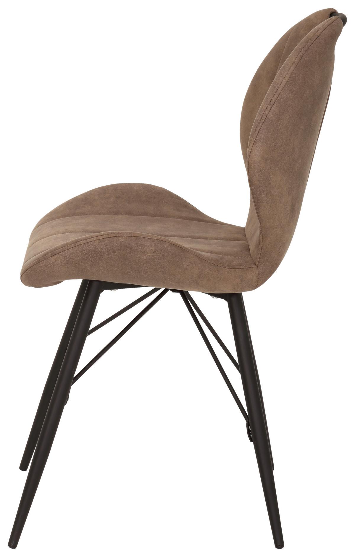 Stuhlset Kate S 2er-Set ca. 50x86 cm Schlammfarben - Schlammfarben/Schwarz, MODERN, Textil/Metall (50/86/56cm) - MID.YOU