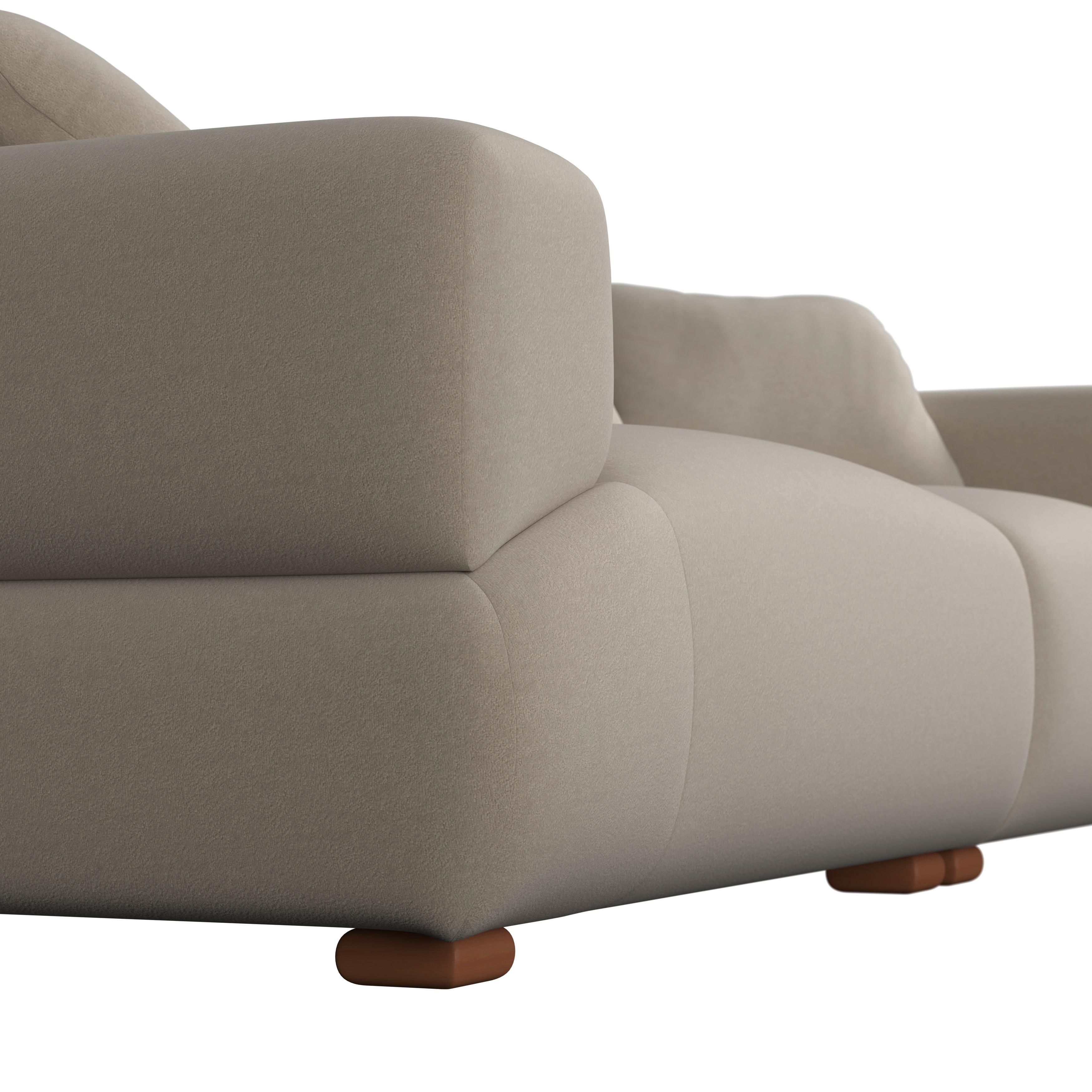 SOFFA TALIA - beige/Khaki, Modern, trä/textil (237/60,5/98cm) - Bessagi Home