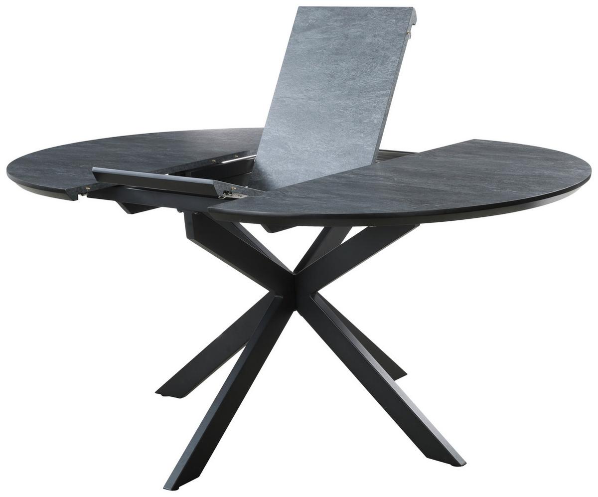 Masa ROTO - gri închis/negru, Modern, metal/material pe bază de lemn (120+40/76/120cm) - Mömax