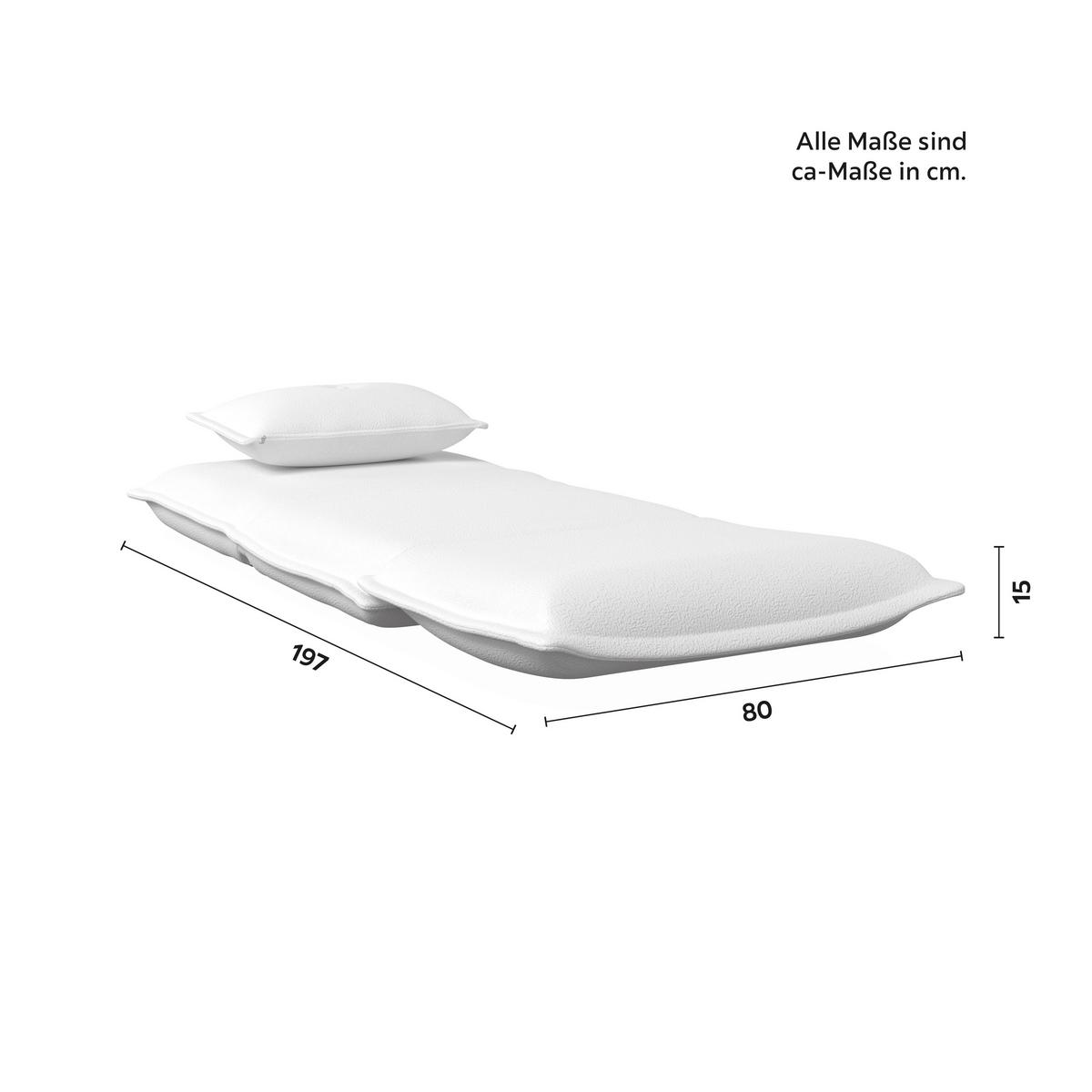 Schlafsessel Tamara Bouclé Weiß - Weiß, MODERN, Textil/Metall (82/31/69cm) - Bessagi Home