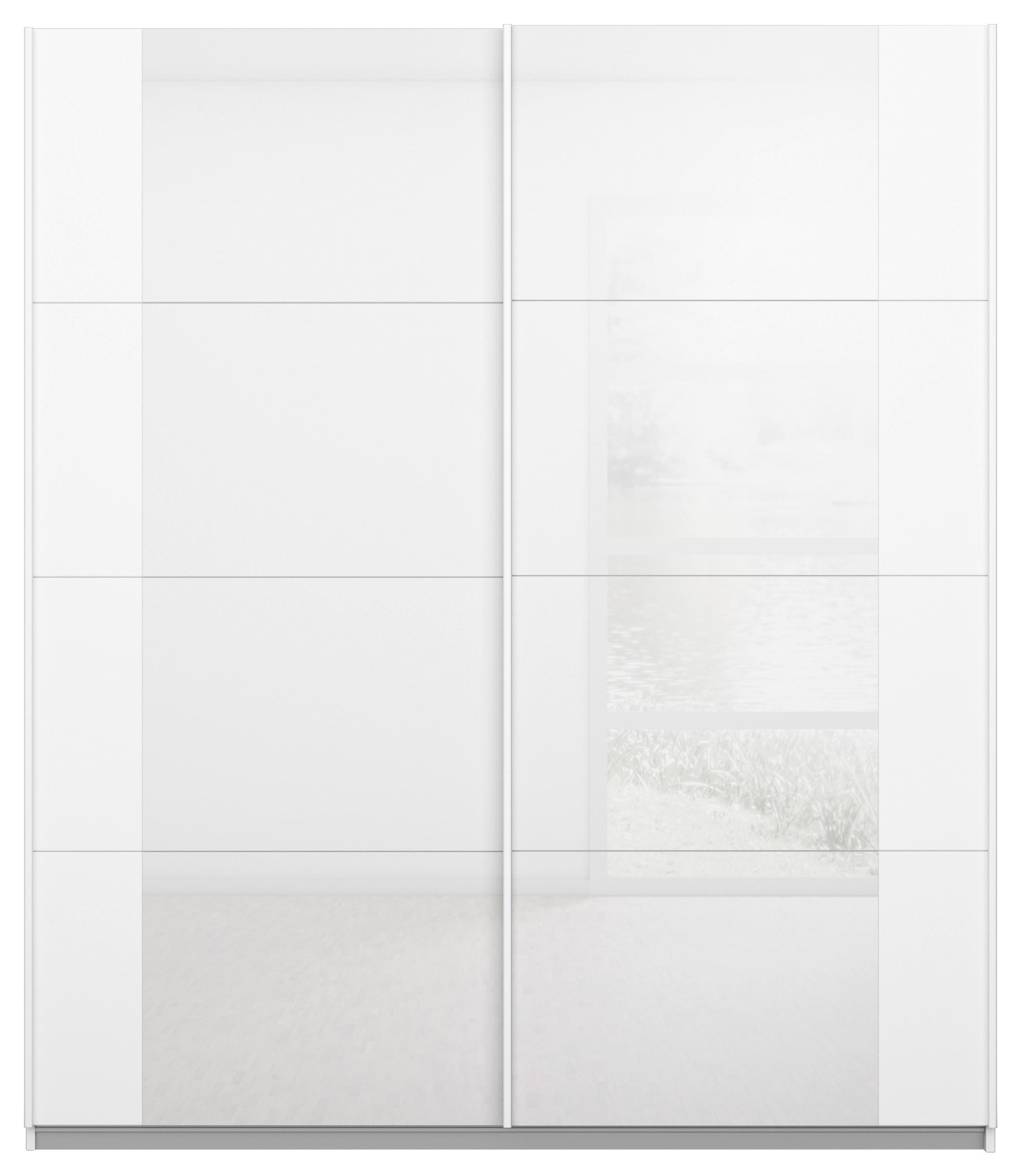 Ormar S Kliznim Vratima Artemis - bijela/bijela visoki sjaj, Moderno, staklo/drvni materijal (181/210/62cm) - Modern Living